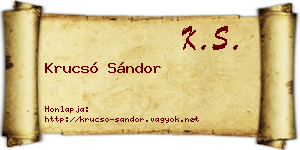 Krucsó Sándor névjegykártya