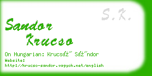 sandor krucso business card